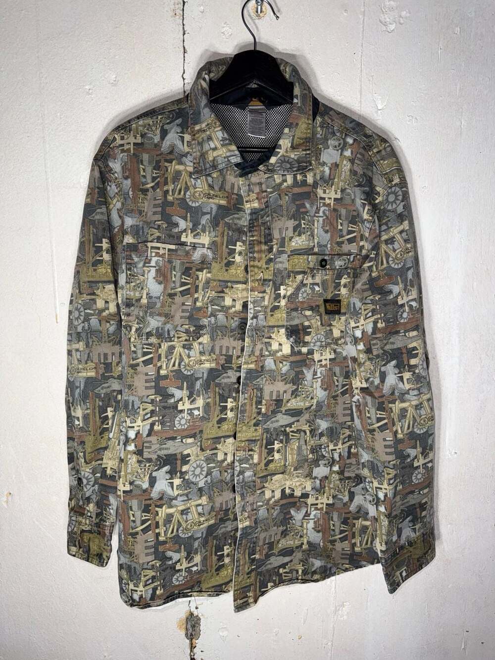 Walls Men's Large Oilfield Camo Vented Back Long Sleeve Performance Work Shirt